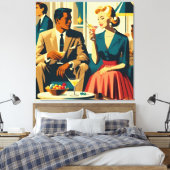 Cocktail Party Couples Shared Attraction キャンバスプリント (インサイチュ (寝室))