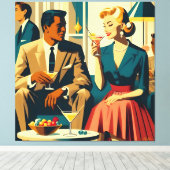 Cocktail Party Couples Shared Attraction キャンバスプリント (インサイチュ (ウッドフロア))