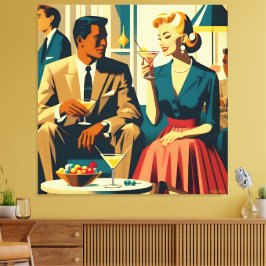 Cocktail Party Couples Shared Attraction キャンバスプリント