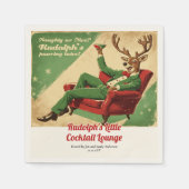 Cocktail Party Vintage Funny Retro Christmas Party スタンダードカクテルナプキン (正面)