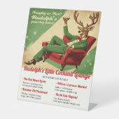 Cocktail Party Vintage Funny Retro Christmas Party 台座サイン (正面)