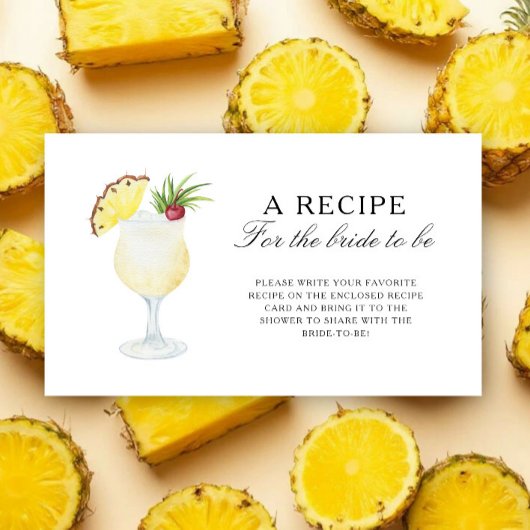 Cocktail Pineapple - Recipe for the bride to be エンクロージャーカード