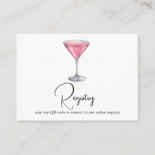 Cocktail QR Code Bridal Shower Registry  エンクロージャーカード (正面)