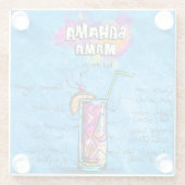 Cocktail Recipe Glass Coaster Bahamaのママ ガラスコースター (裏面)