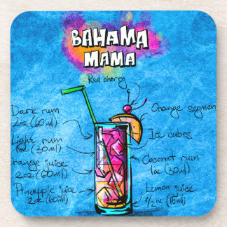 Cocktail Recipe Plastic Coaster Bahamaのママ コースター