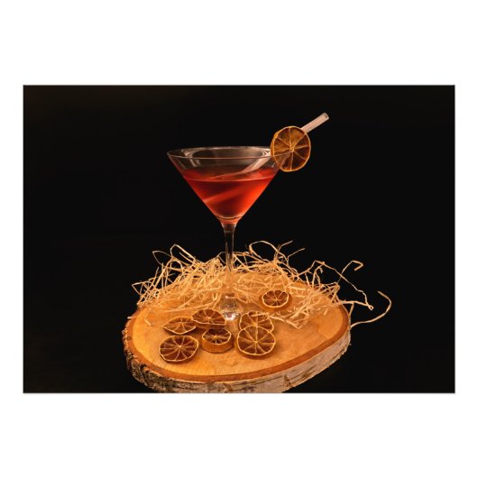 Cocktail Zitrone Granatapfel フォトプリント (正面)