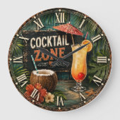 Cocktail Zone Tropical ラージ壁時計 (正面)