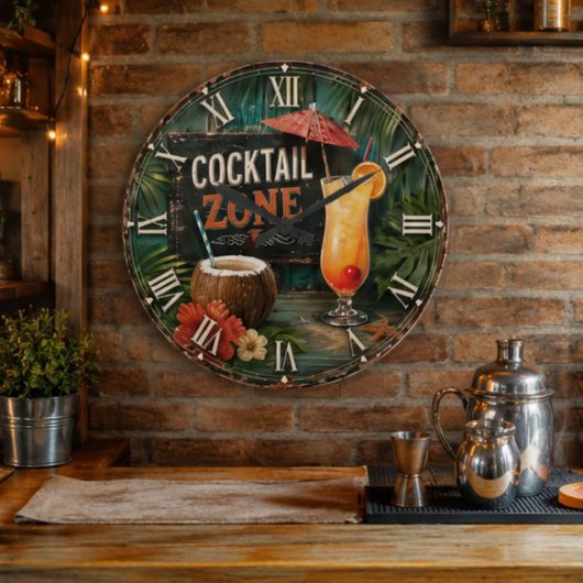 Cocktail Zone Tropical ラージ壁時計