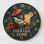 Cocktail Zone Tropical Tiki Bar  ラージ壁時計 (正面)