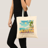 Cocktails by the beach tote bag トートバッグ (正面(商品))