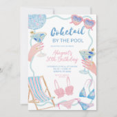 Cocktails by The Pool Birthday Invitation 招待状 (正面)