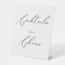 Cocktails & Cheers Wedding Sign Minimalist Elegant 台座サイン