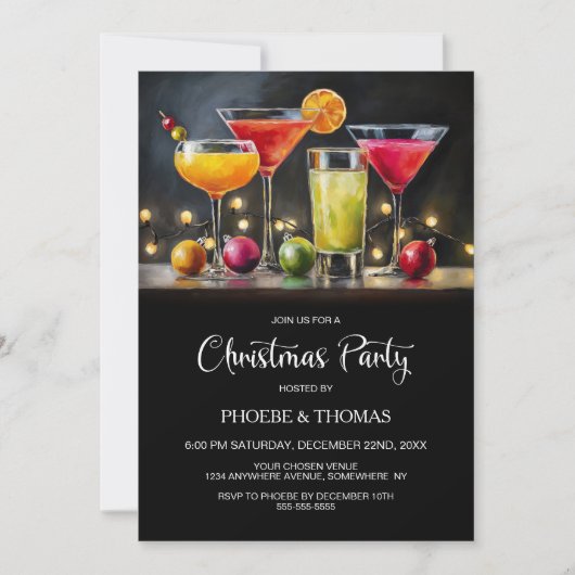 Cocktails Christmas Party 招待状 (正面)