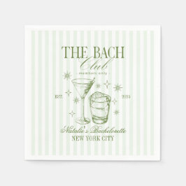 Cocktails Club Bachelorette Party Green スタンダードカクテルナプキン