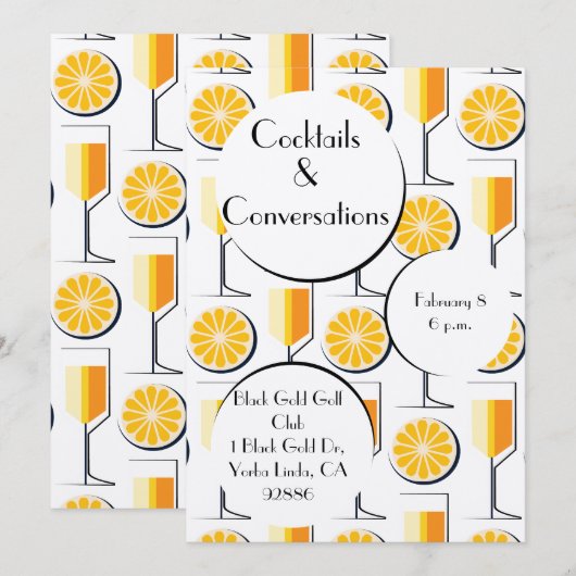 Cocktails&Conversations ご招待状 招待状 (正面/裏面)