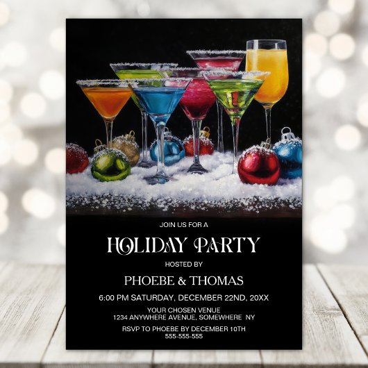 Cocktails Holiday Party 招待状
