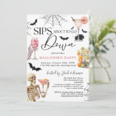 Cocktails Night Sips About to Go Down Halloween 招待状 (スタンド正面)