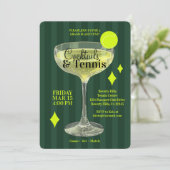 Cocktails & Tennis Party Invitation (green) 招待状 (スタンド正面)