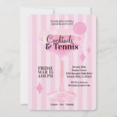 Cocktails & Tennis Party Invitation (pink) 招待状 (正面)