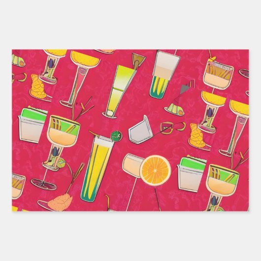 Cocktails Wrapping Paper ラッピングペーパーシート (正面)