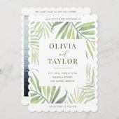 COCOウォーターカラーパームリーフ結婚式招待状 招待状 (正面/裏面)