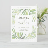 COCOウォーターカラーパームリーフ結婚式招待状 案内状 (スタンド正面)