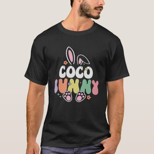 Coco Bunny Women Easter Day Rabbit Grandma Family  Tシャツ (正面)