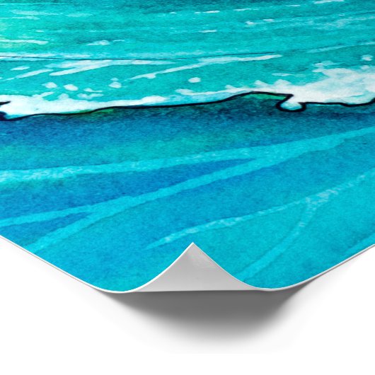 Coco the Hawaiian Surfing Bunny Wall Hanging ポスター (角)