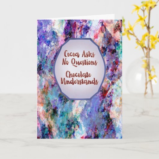 Cocoa Asks No Questions – Keep Calm and Truffle On カード (黄色い花)