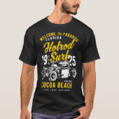 Cocoa Beach Florida Retro Hotrod Surf  4 Tシャツ (正面)
