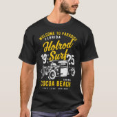 Cocoa Beach Florida Retro Hotrod Surf Distressed   Tシャツ (正面)