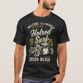 Cocoa Beach Florida Retro Hotrod Surf Distressed   Tシャツ (正面)