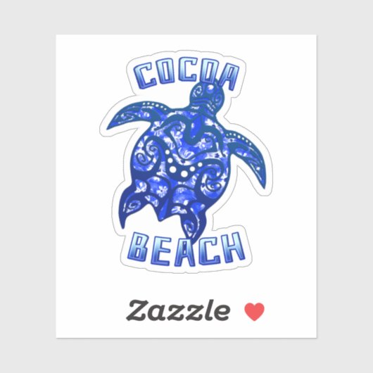 Cocoa Beach Florida Vacation Tribal Turtle シール (シート)