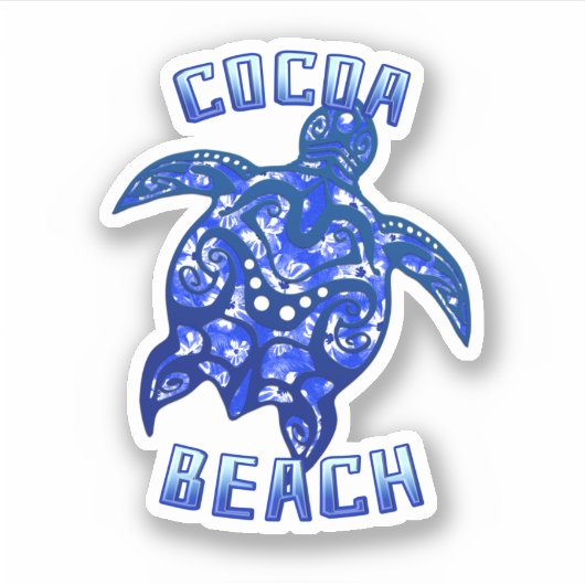 Cocoa Beach Florida Vacation Tribal Turtle シール (正面)