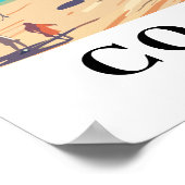 Cocoa Beach Florida Vintage Travel Art ポスター (角)