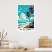 Cocoa Beach Florida Vintage Travel Art ポスター (キッチン)