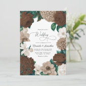 Cocoa Bean, Mushroom Taupe & Vanilla Cream Wedding 招待状 (スタンド正面)