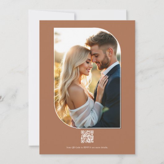 Cocoa Bean, Mushroom Taupe & Vanilla Cream Wedding 招待状 (裏面)