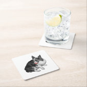 Cocoa Break, Scarlet Tip スクエアペーパーコースター (インサイチュ)