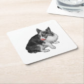 Cocoa Break, Scarlet Tip スクエアペーパーコースター (アングル)