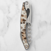 Cocoa Brown Cream Leopard Animal Print ソムリエナイフ (裏面)