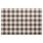 Cocoa Brown Heart Gingham Combed Cotton Fabric ファブリック (ファットクウォーター)