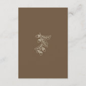 Cocoa Brown Minimalist Leaf Acorn Fall Wedding エンクロージャーカード (裏面)