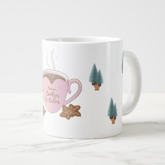 Cocoa, Cookies & Calm – パステルクリスマスTシャツ ジャンボコーヒーマグカップ