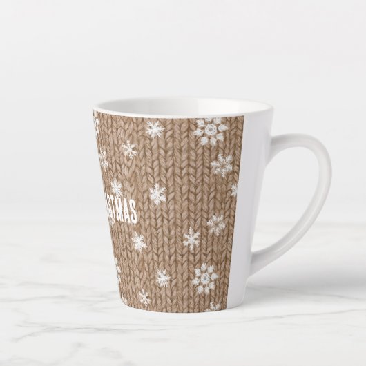 Cocoa Cream Snowflakes Christmas カフェラテマグ (右)