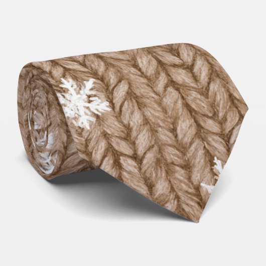 Cocoa Cream Snowflakes Christmas ネクタイ (ロール)