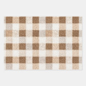 Cocoa Cream Snowflakes Plaid Stripes Christmas ラッピングペーパーシート (正面3)