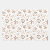 Cocoa Cream Snowflakes Plaid Stripes Christmas ラッピングペーパーシート (正面2)