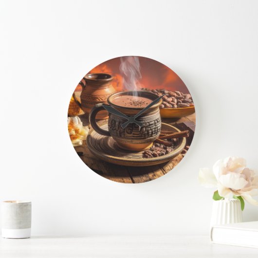 COCOA - HOT CHOCOLATE ラージ壁時計 (ホーム)