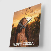 COCOA - IVORY COAST スクエア壁時計 (傾斜)